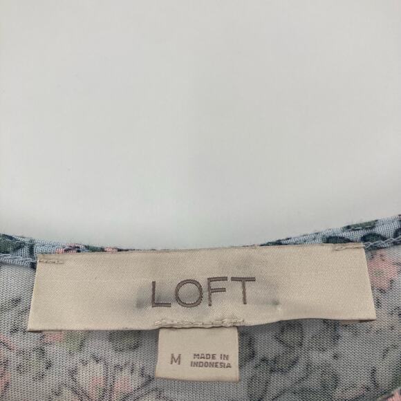 Loft Floral Butterfly Fairy Print Soft Stretchy Tee Smock Sleeves Womens Medium - Picture 5 of 8